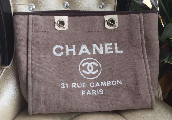Chanel Medium Canvas Tote Shopping Bag A1679M Grey Chanel Medium Canvas Tote Shopping Bag A1679M Grey