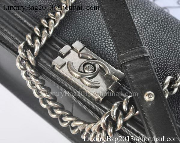 Boy Chanel Flap Shoulder Bag Pearl Leather A66230 Black Boy Chanel Flap Shoulder Bag Pearl Leather A66230 Black