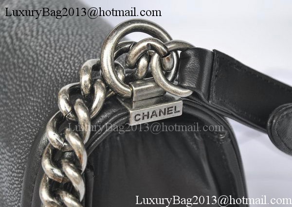 Boy Chanel Flap Shoulder Bag Pearl Leather A66230 Black Boy Chanel Flap Shoulder Bag Pearl Leather A66230 Black