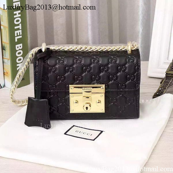 Gucci Padlock Gucci Signature Shoulder Bag 409487 Black Gucci Padlock Gucci Signature Shoulder Bag 409487 Black