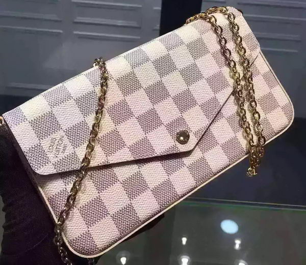 Louis Vuitton Damier Azur Canvas FELICIE CHAIN WALLET N61276 Louis Vuitton Damier Azur Canvas FELICIE CHAIN WALLET N61276