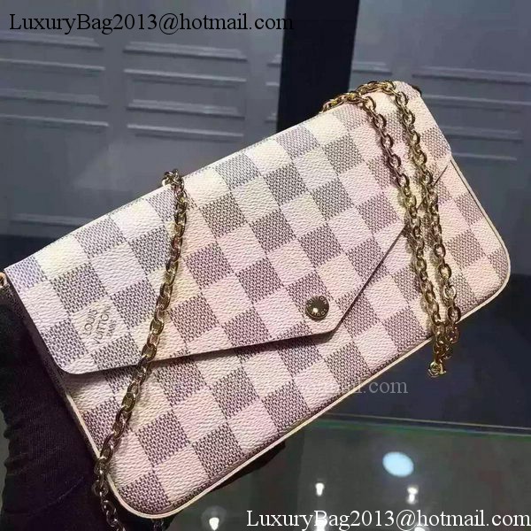 Louis Vuitton Damier Azur Canvas FELICIE CHAIN WALLET N61276 Louis Vuitton Damier Azur Canvas FELICIE CHAIN WALLET N61276