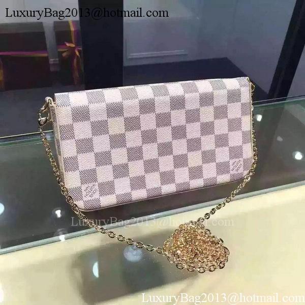 Louis Vuitton Damier Azur Canvas FELICIE CHAIN WALLET N61276 Louis Vuitton Damier Azur Canvas FELICIE CHAIN WALLET N61276