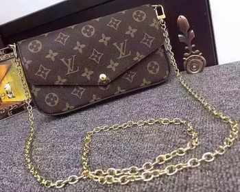 Louis Vuitton Monogram Canvas Felicie Chain Wallet M61276 Black Louis Vuitton Monogram Canvas Felicie Chain Wallet M61276 Black