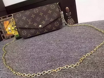 Louis Vuitton Monogram Canvas Felicie Chain Wallet M61276 Rose Louis Vuitton Monogram Canvas Felicie Chain Wallet M61276 Rose
