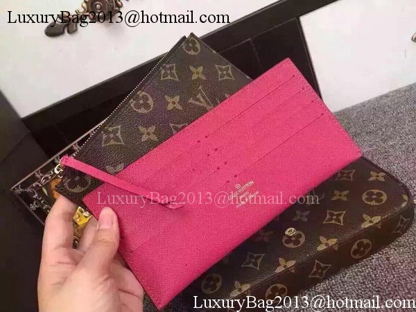 Louis Vuitton Monogram Canvas Felicie Chain Wallet M61276 Rose Louis Vuitton Monogram Canvas Felicie Chain Wallet M61276 Rose