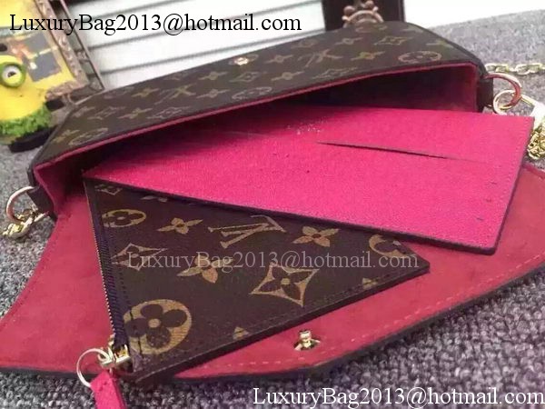 Louis Vuitton Monogram Canvas Felicie Chain Wallet M61276 Rose Louis Vuitton Monogram Canvas Felicie Chain Wallet M61276 Rose