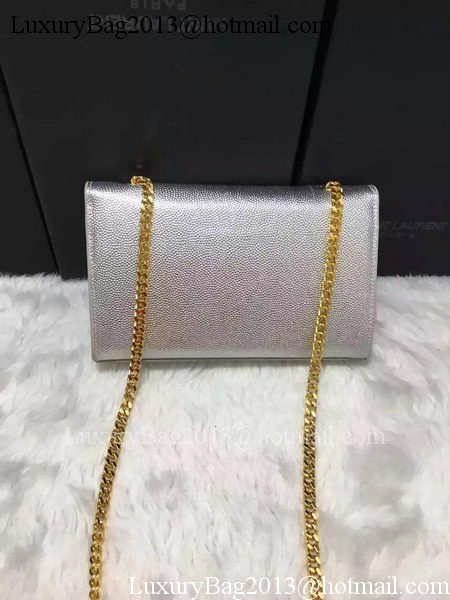 Yves Saint Laurent Cross-body Shoulder Bag Y9015 Silver Yves Saint Laurent Cross-body Shoulder Bag Y9015 Silver