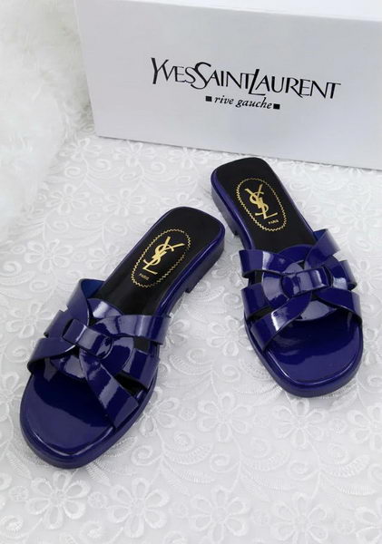 Yves Saint Laurent Patent Leather Slipper YSL287 Blue Yves Saint Laurent Patent Leather Slipper YSL287 Blue