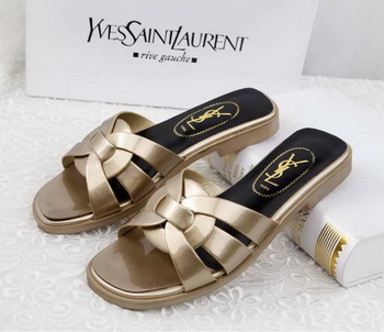 Yves Saint Laurent Patent Leather Slipper YSL287 Gold Yves Saint Laurent Patent Leather Slipper YSL287 Gold