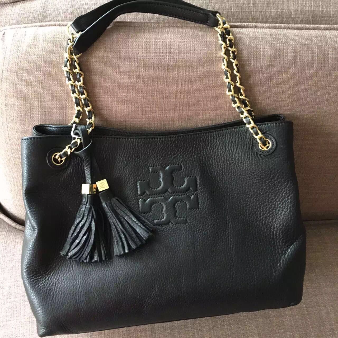 Tory Burch Shoulder Bags Original Leather T18923 Black Tory Burch Shoulder Bags Original Leather T18923 Black