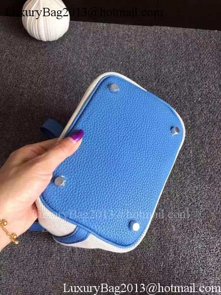 Hermes Picotin Lock 18cm Bag Canvas HPL8618T Blue Hermes Picotin Lock 18cm Bag Canvas HPL8618T Blue