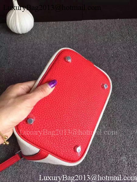 Hermes Picotin Lock 18cm Bag Canvas HPL8618T Red Hermes Picotin Lock 18cm Bag Canvas HPL8618T Red