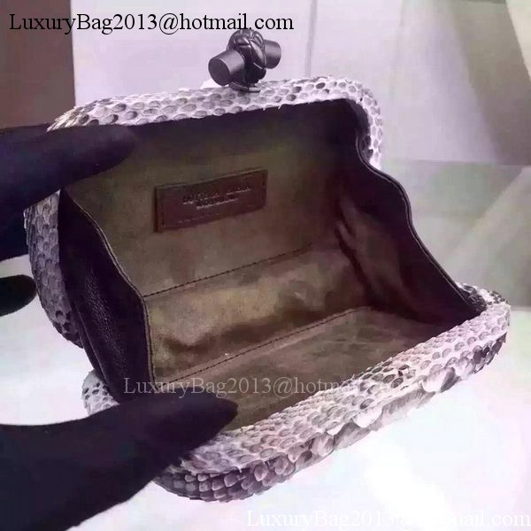Bottega Veneta Snake Leather Knot Clutch BV8653 Grey Bottega Veneta Snake Leather Knot Clutch BV8653 Grey