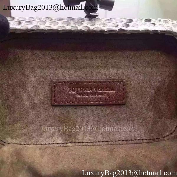 Bottega Veneta Snake Leather Knot Clutch BV8653 Grey Bottega Veneta Snake Leather Knot Clutch BV8653 Grey