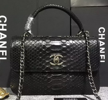 Chanel Classic Top Flap Bag Original Snake Leather A90095 Black Chanel Classic Top Flap Bag Original Snake Leather A90095 Black