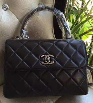 Chanel Classic Top Flap Bag Black Original Sheepskin Leather A92236 Silver Chanel Classic Top Flap Bag Black Original Sheepskin Leather A92236 Silver