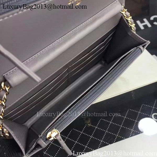 Chanel WOC mini Flap Bag Grey Sheepskin A5373 Gold Chanel WOC mini Flap Bag Grey Sheepskin A5373 Gold