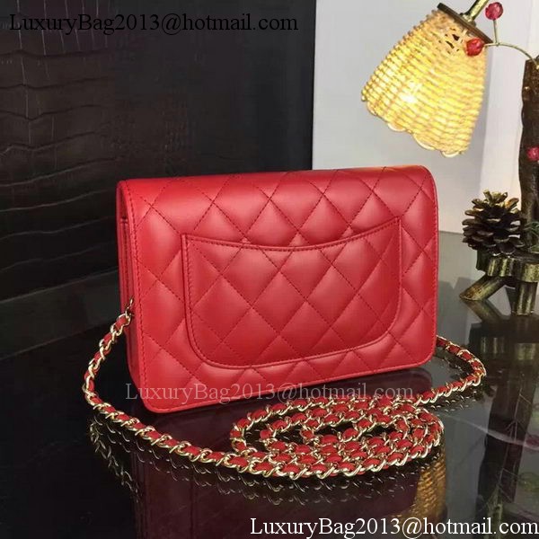 Chanel WOC mini Flap Bag Red Sheepskin A5373 Gold Chanel WOC mini Flap Bag Red Sheepskin A5373 Gold