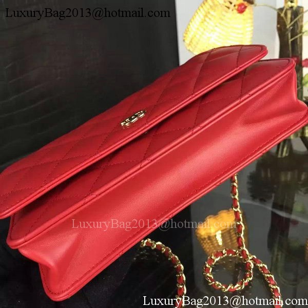 Chanel WOC mini Flap Bag Red Sheepskin A5373 Gold Chanel WOC mini Flap Bag Red Sheepskin A5373 Gold