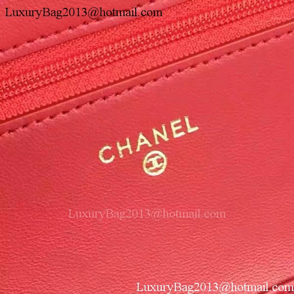 Chanel WOC mini Flap Bag Red Sheepskin A5373 Gold Chanel WOC mini Flap Bag Red Sheepskin A5373 Gold