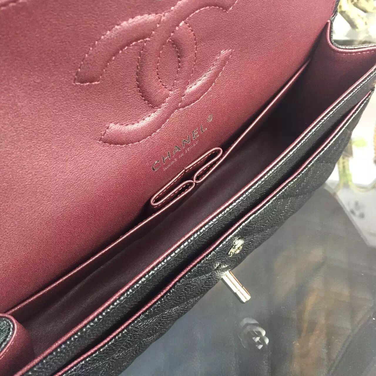 Chanel 2.55 Series Flap Bag Original Lambskin Leather Black Silver 1112 Chanel 2.55 Series Flap Bag Original Lambskin Leather Black Silver 1112