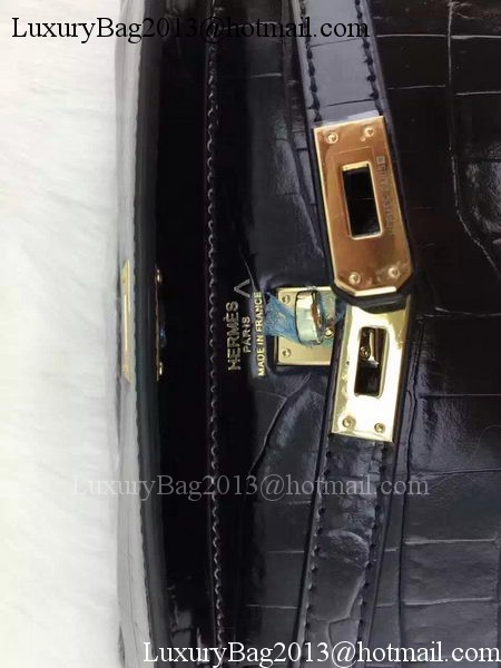 Hermes MINI Kelly 22cm Tote Bag Croco Leather KL22 Black Hermes MINI Kelly 22cm Tote Bag Croco Leather KL22 Black