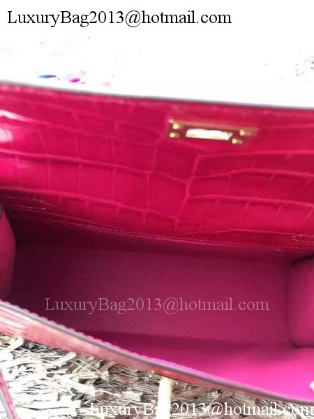 Hermes MINI Kelly 22cm Tote Bag Croco Leather KL22 Rose Hermes MINI Kelly 22cm Tote Bag Croco Leather KL22 Rose