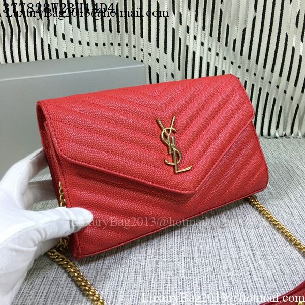 YSL Classic Monogramme Flap Bag Cannage Pattern Y377828L Red YSL Classic Monogramme Flap Bag Cannage Pattern Y377828L Red
