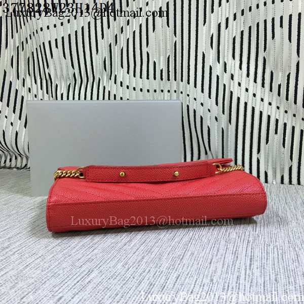 YSL Classic Monogramme Flap Bag Cannage Pattern Y377828L Red YSL Classic Monogramme Flap Bag Cannage Pattern Y377828L Red