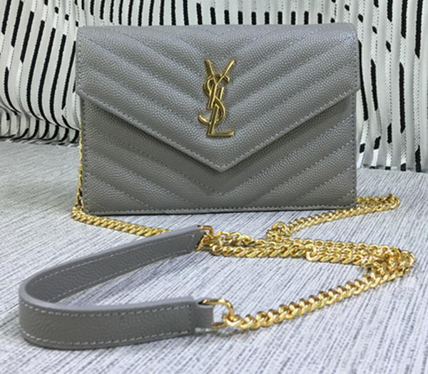 YSL Classic Monogramme Flap Bag Cannage Pattern Y377828S Grey YSL Classic Monogramme Flap Bag Cannage Pattern Y377828S Grey