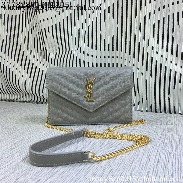 YSL Classic Monogramme Flap Bag Cannage Pattern Y377828S Grey YSL Classic Monogramme Flap Bag Cannage Pattern Y377828S Grey