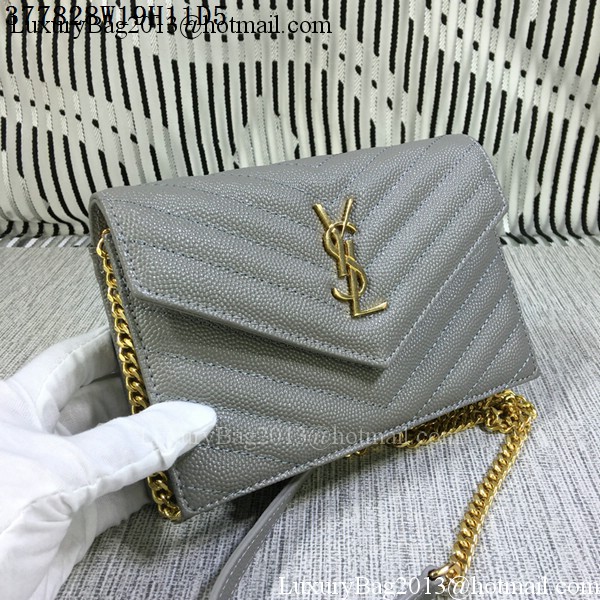 YSL Classic Monogramme Flap Bag Cannage Pattern Y377828S Grey YSL Classic Monogramme Flap Bag Cannage Pattern Y377828S Grey