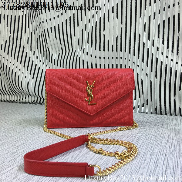 YSL Classic Monogramme Flap Bag Cannage Pattern Y377828S Red YSL Classic Monogramme Flap Bag Cannage Pattern Y377828S Red
