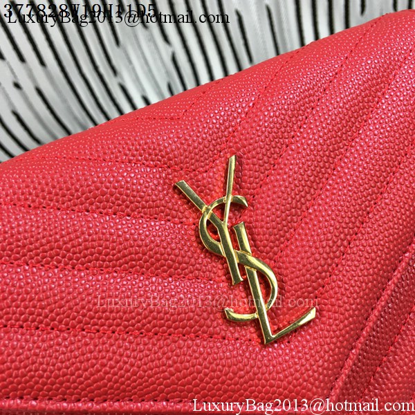 YSL Classic Monogramme Flap Bag Cannage Pattern Y377828S Red YSL Classic Monogramme Flap Bag Cannage Pattern Y377828S Red