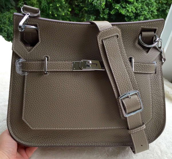 Hermes Jypsiere 31CM Shoulder Bag Calfskin Leather H0880 Grey Hermes Jypsiere 31CM Shoulder Bag Calfskin Leather H0880 Grey