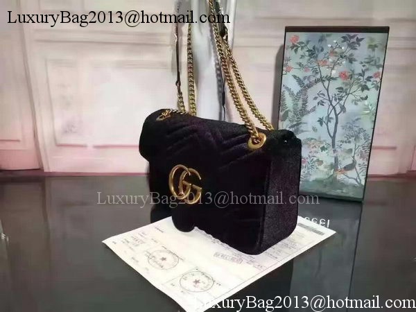 Gucci GG Marmont Velvet Shoulder Bag 443497 Black Gucci GG Marmont Velvet Shoulder Bag 443497 Black