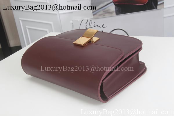 Celine Classic Box Flap Bag Calfskin Leather C3369 Burgundy Celine Classic Box Flap Bag Calfskin Leather C3369 Burgundy