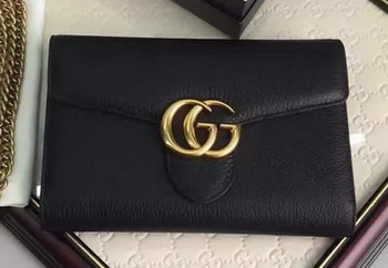 Gucci GG Marmont Leather mini Chain Bag 401232 Black Gucci GG Marmont Leather mini Chain Bag 401232 Black