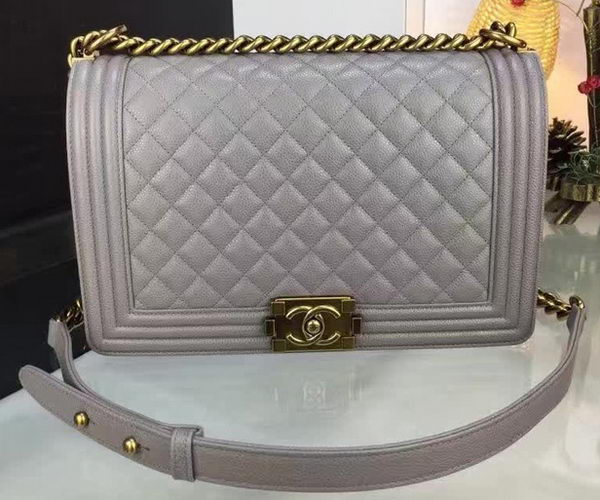 Boy Chanel Flap Bags Original Grey Cannage Pattern A67088 Gold Boy Chanel Flap Bags Original Grey Cannage Pattern A67088 Gold