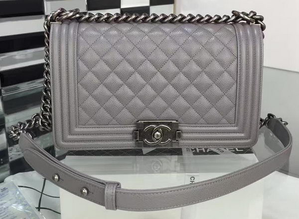 Boy Chanel Flap Shoulder Bag Cannage Pattern A67086 Grey Boy Chanel Flap Shoulder Bag Cannage Pattern A67086 Grey