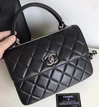 Chanel Classic Top Flap Bag Black Original Sheepskin Leather A92236 Silver Chanel Classic Top Flap Bag Black Original Sheepskin Leather A92236 Silver