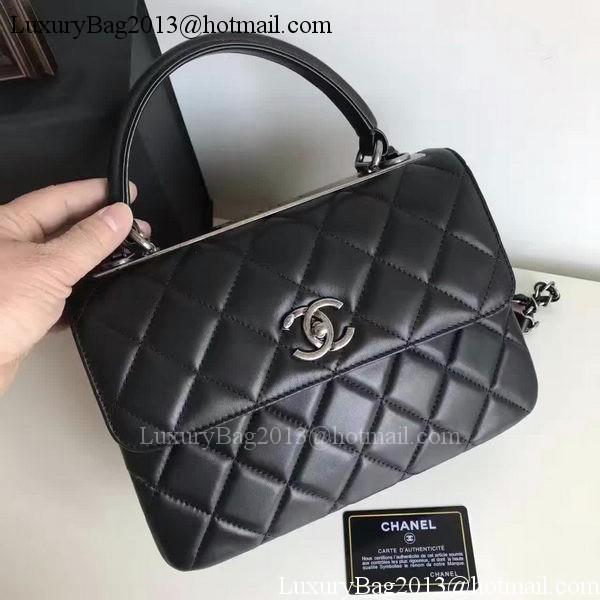 Chanel Classic Top Flap Bag Black Original Sheepskin Leather A92236 Silver Chanel Classic Top Flap Bag Black Original Sheepskin Leather A92236 Silver