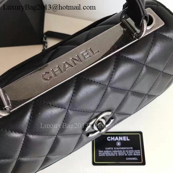 Chanel Classic Top Flap Bag Black Original Sheepskin Leather A92236 Silver Chanel Classic Top Flap Bag Black Original Sheepskin Leather A92236 Silver