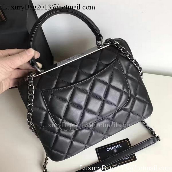 Chanel Classic Top Flap Bag Black Original Sheepskin Leather A92236 Silver Chanel Classic Top Flap Bag Black Original Sheepskin Leather A92236 Silver