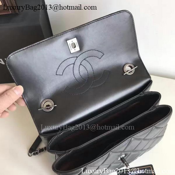 Chanel Classic Top Flap Bag Black Original Sheepskin Leather A92236 Silver Chanel Classic Top Flap Bag Black Original Sheepskin Leather A92236 Silver