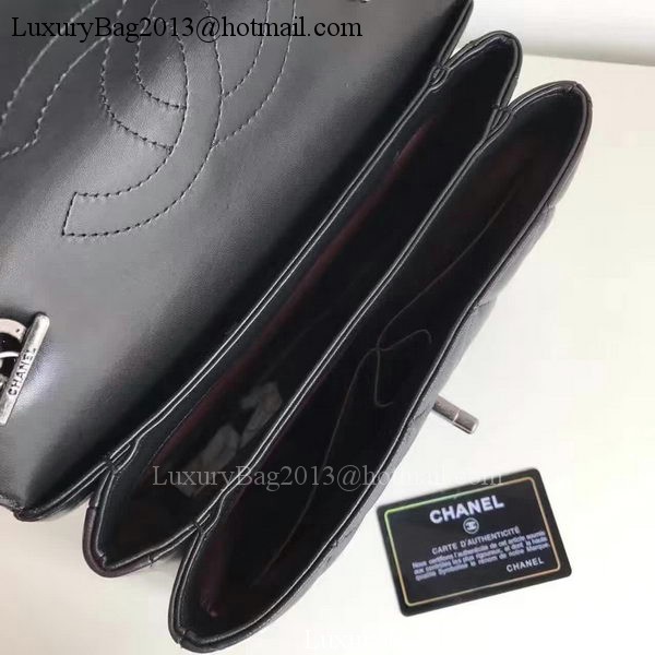 Chanel Classic Top Flap Bag Black Original Sheepskin Leather A92236 Silver Chanel Classic Top Flap Bag Black Original Sheepskin Leather A92236 Silver