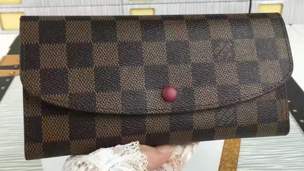 Louis Vuitton Damier Ebene Canvas Emilie Wallet N60696 Louis Vuitton Damier Ebene Canvas Emilie Wallet N60696