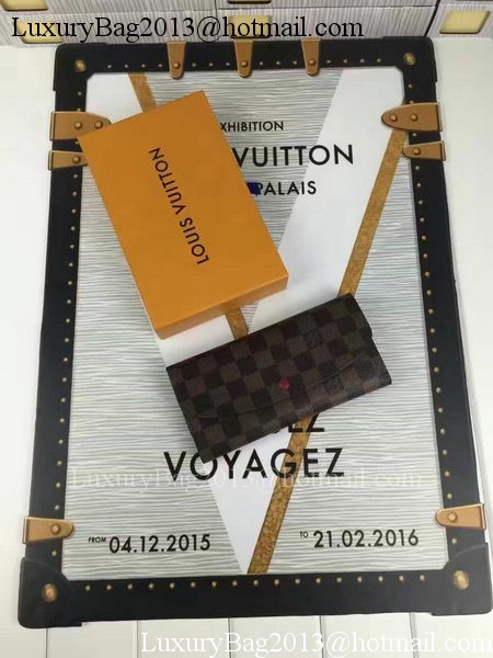 Louis Vuitton Damier Ebene Canvas Emilie Wallet N60696 Louis Vuitton Damier Ebene Canvas Emilie Wallet N60696