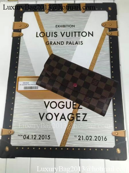 Louis Vuitton Damier Ebene Canvas Emilie Wallet N60696 Louis Vuitton Damier Ebene Canvas Emilie Wallet N60696